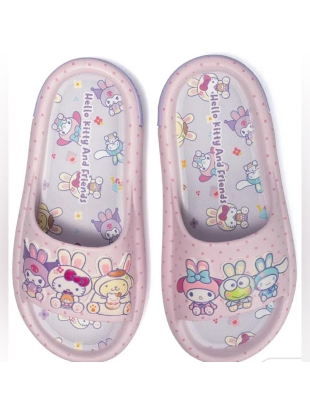 Hello Kitty Kids Pink Easter Slide Sandals Size 2/3 New